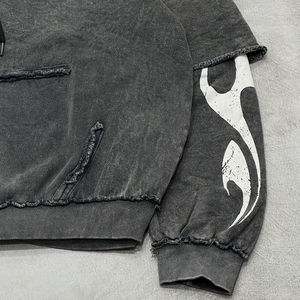 ผู้ผลิตเสื้อฮู้ดดี้โอเวอร์ไซส์แบบซักหนัก สไตล์วินเทจ พิมพ์ลายสตรีทแวร์ คุณภาพสูง ขายส่ง - Product Image 3