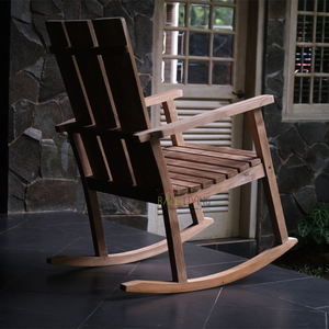 เก้าอี้โยกไม้แข็งมีพนักพิงแบบดั้งเดิมสำหรับลานสนามหลังบ้านที่นั่งในห้องนั่งเล่นในร่มและกลางแจ้ง - Product Image 3