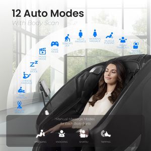 Sillón de Masaje de Cuerpo Completo Gravity, Extra Grande, Shiatsu, Reclinable, Puntos de Masaje, Modos de Calor Lumbar y Pantorrillas, Compresión de Aire, Bluetooth - Product Image 4
