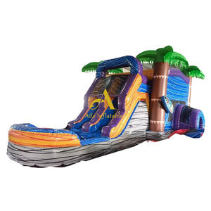 Palm Grove Design 2-en-1 trampolín hinchable gigante PVC inflable doble tobogán juguetes y castillos gorilas con soplador temático del mar - Product Image 1