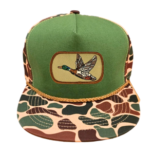 Chapeaux de camouflage en coton à 5 panneaux personnalisés en gros Casquettes de chasse camouflage non structurées Snapback 256 Ri avec corde Logo de broderie en plein air - Product Image 1