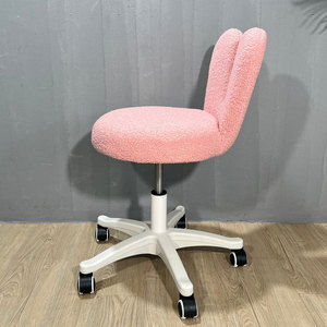 Silla Giratoria Moderna GAK412H con Diseño de Orejas de Conejo, Tapizada en Terciopelo Sintético con Aspecto de Piel de Oveja, Reclinable, con Base Móvil de Plástico para el Hogar - Product Image 4