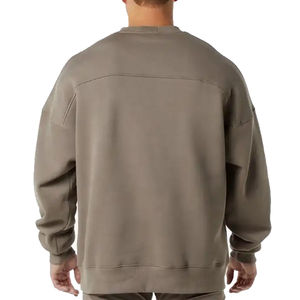 Sudadera con logotipo personalizado de alta calidad, cuello redondo suelto de otoño e invierno para hombres, Camiseta deportiva sencilla e informal de manga larga - Product Image 4