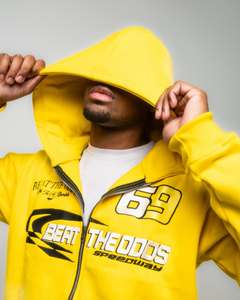 เสื้อครอปสไตล์วินเทจผ้าถักมีซิปมีฮู้ดสไตล์สตรีทแวร์ผ้าบ็อกซี่ซักได้ออกแบบได้ตามต้องการ - Product Image 6