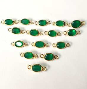 Ensemble de lunette de pierres précieuses émeraude pendentif ovale en argent sterling 925 avec connecteurs à double boucle cadeau de mariage certifié IGI - Product Image 2