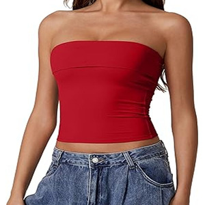 Meilleure vente décontracté dos nu Sexy sans manches col rond moulante culture courte femmes débardeur - Product Image 3