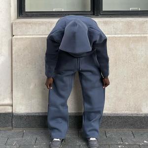 Conjunto de chándal de invierno para hombre, conjunto de algodón de 2 piezas, sudadera informal con capucha y pantalones largos, ropa deportiva para gimnasio, chándal de algodón 100% - Product Image 3