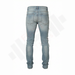 Jeans de Mezclilla para Hombre, Estilo Vintage, Lavado, Desgastado, Corte Recto, 100% Algodón, Primavera, Verano, Otoño - Product Image 2