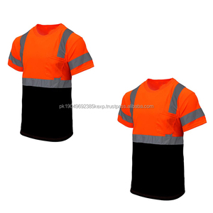 Camiseta de Alta Visibilidad de Manga Corta con Franjas Reflectantes de Seguridad para Hombre, Calidad Premium, Venta al por Mayor, Logotipo Personalizado OEM - Product Image 6