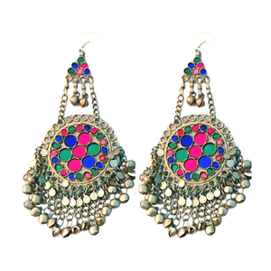 Boucles d'oreilles de style afghan multicolore et légères du meilleur fabricant Ensemble de boucles d'oreilles de haute qualité, à la mode et bon marché pour femmes - Product Image 1