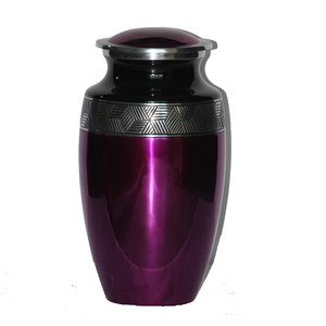 Urnes de crémation en aluminium pour adultes avec gravure en étain et couleur violette finie pour les cendres humaines Fourniture funéraire en métal - Product Image 5
