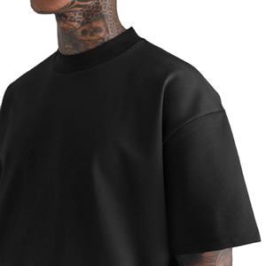 Camisetas de Diseño Personalizado para Hombre, Camiseta Lisa, Estilo Urbano, Cuello Redondo Extra Grande, Camiseta de Algodón Grueso para Hombre - Product Image 4