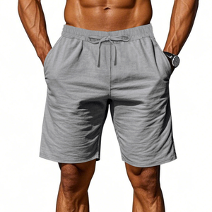 Short de sport d'été décontracté pour homme Pantalon à cinq points de couleur bonbon Taille élastique et à cordon de serrage Coupe ample pour les vacances à la plage - Product Image 1