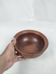 Solid Cherry Wood Heat Resistant Eco-friendly Safe-Food Premium Dinnerware Kitchen Use Wooden Salad <b>Bowl</b> for Party Wholesale - Product Image 2