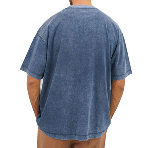 Vintage Acid Wash T-shirt Wholesale Men's 100% Cotton Vintage Acid Wash <b>Tshirt</b> Blank Oversized O Neck Quick Dry <b>Tshirts</b> - Product Image 6