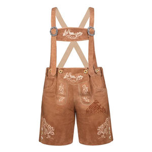 <b>men</b> <b>leather</b> lederhosen <b>shorts</b> vintage bavarian style with embroidery oem oktoberfest traditional wear for buyers - Product Image 1