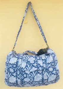 Sacs de voyage décontractés en coton indien de haute qualité, à imprimé floral, durables, grande capacité, week-end, sport, luxe, fermeture éclair - Product Image 4