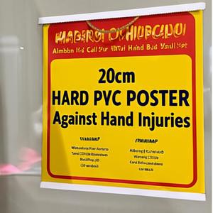 Póster de PVC rígido de 20 cm con advertencia para niños sobre lesiones en las manos - Product Image 3