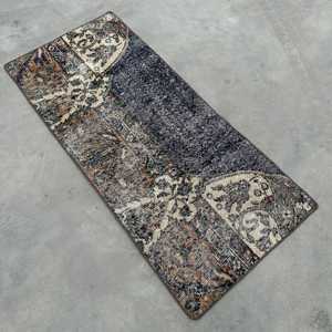 Alfombra Pequeña Vintage de 1.8x4.1 pies (56x125 cm), Alfombra Turca Azul del Suroeste - Product Image 2