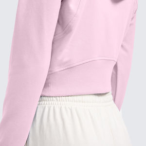 Sudaderas con capucha de cuello alto con cremallera para mujer, sudaderas con cremallera, chaquetas de lana, Tops, cuello alto corto de gran tamaño, sudaderas con capucha cortas con cremallera - Product Image 3