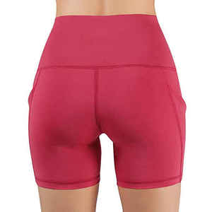 Nouveau short de yoga pour femmes Taille moyenne solide Spandex/Polyester Séchage rapide Respirant Seamless Scrunch Butt Gym Fitness Workout Shorts - Product Image 5