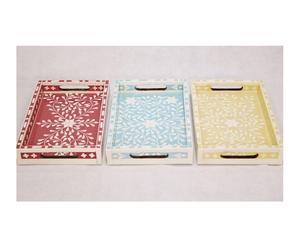 Bandeja de Servicio Rectangular Ecológica con Incrustaciones de Nácar, Estilo Árabe, para Hogar, Hotel, Bodas, Eid, Ramadán - Product Image 6