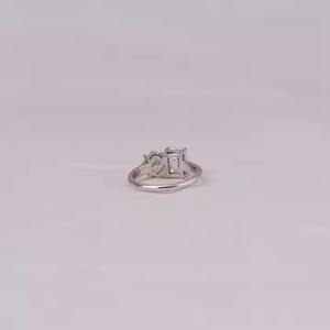 แหวนเพชรสำหรับผู้หญิงแหวนหมั้นเพชรที่ปลูกในห้องทดลองสีขาว4.5บริสุทธิ์สำหรับผู้หญิง - Product Image 4