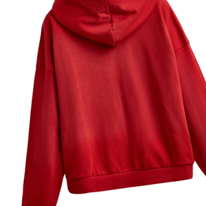 <b>Red</b> Zip Up <b>Hoodie</b> Unisex Fleece Hooded Jacket Casual Winter Streetwear Plain Solid Color Full <b>Zipper</b> Sweatshirt Wholesale - Product Image 4