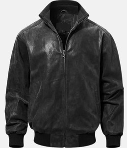 Chaqueta Bomber de Piel de Oveja Negra para Hombre, con Capucha, Estilo Casual, Chaqueta Universitaria de Béisbol, Estilo Vintage, Corte Holgado, Abrigo de Invierno Cálido y Suave - Product Image 1