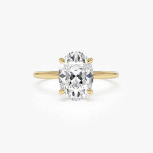 Radiant Oval Prong Set Lab Grown Diamond Engagement <b>Ring</b> 2.00 Ct E-F VS 14K Gold For Bridal Anniversary Gift - Product Image 3