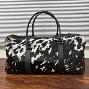 Top Quality Custom Printed Logo Cowhide Leather Duffle <b>Bag</b> Wholesale Custom Design Cowhide Leather Duffle <b>Bag</b> - Product Image 3