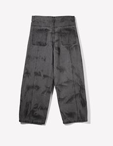 Venta al por mayor personalizado 100% pantalones de mezclilla de algodón transpirable Oxford recto suelto holgado estilo callejero bordado parche cintura elástica - Product Image 1