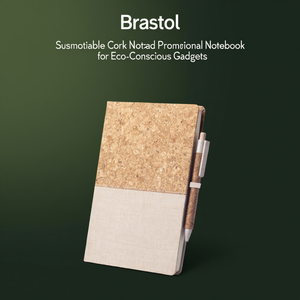 Blocco Note in Sughero Sostenibile Brastel, Quaderno Promozionale per Gadget Eco-Consapevoli - Product Image 3