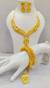 Collar de cadenas de piedra de circón con anillo de dedo de aleación de oro para fiesta regular ligero relleno de plata Micro estilo Vintage para regalo - Product Image 4