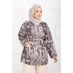 Conjuntos de Traje Beige para Mujer con Chaqueta con Adornos de Estampado Étnico - Product Image 2