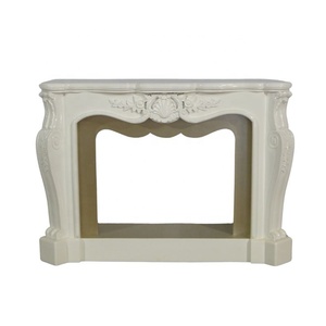 Chimenea de estilo francés, chimenea pintada de blanco, chimeneas de madera de estilo europeo, funcionan como mesa consola, decoración del hogar - Product Image 3