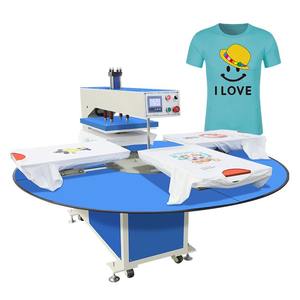 Presse à transfert numérique rotative hydraulique automatique pour T-shirts, double station, pneumatique, ouverture automatique, pour sublimation - Product Image 1