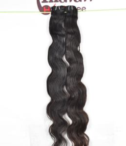 Extensions de cheveux humains vierges 100% noires de couleur Temple, fabriquées par des fabricants de cheveux Remy, mèches ondulées indiennes non traitées bon marché, donneur unique - Product Image 1