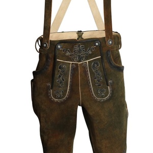 Costumes <b>Knee</b> Long <b>Strap</b> Leather Pants <b>Straps</b> Made kneibund Lederhosen Oktoberfest Wears Unique Bavarian Shorts - Product Image 2