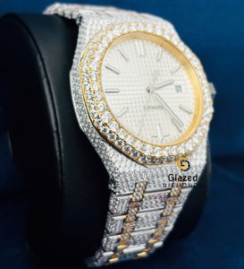 Reloj de pulsera Hip Hop totalmente helado para hombre, Moissanite Pass Diamond Tester, pantalla analógica, caja de acero inoxidable, ventana de esfera de cristal - Product Image 5