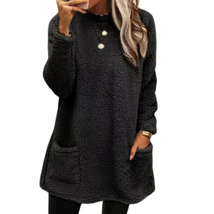 Manteau à capuche chaud d'hiver pour femmes Streetwear Fleece Pocket Sweatershirt Autumn Female Casual Loose Outfits Hoodie Tops - Product Image 6