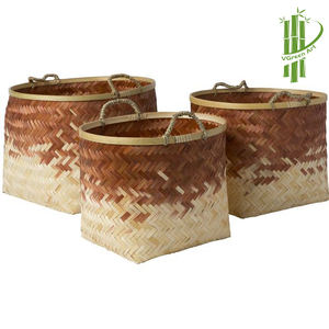 Cestas redondas de almacenamiento de bambú tejidas naturales ecológicas hechas a mano para uso en ropa hechas a mano en Vietnam - Product Image 4