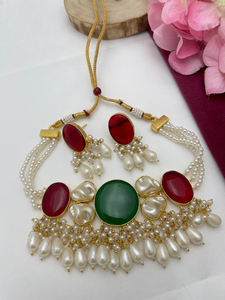 Elegante conjunto de collar de perlas de Gargantilla barrocas para mujer, diseño de perlas único Premium, ideal para bodas y moda étnica contemporánea - Product Image 2