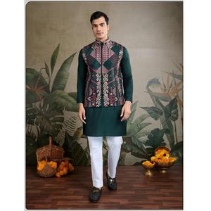 Ensemble Kurta Pyjama en Séquence pour Hommes Ensemble Kurta Pyjama en Soie pour Hommes Ensemble Kurta Pyjama en Séquence pour Hommes Ensemble Kurta Pakistanais pour Hommes pour les Fêtes - Product Image 1