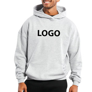 Pull-over pour homme en coton 100% teint uni, respirant, écologique, surdimensionné, 380 GSM, 2 pièces, automne-hiver, avec logo personnalisé brodé - Product Image 1