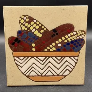 Carreau Vintage 7.5 "X 7.5" Rio Grande peint à la main par Sue Poet Santa Fe avec accessoire de cadre inclus - Product Image 1