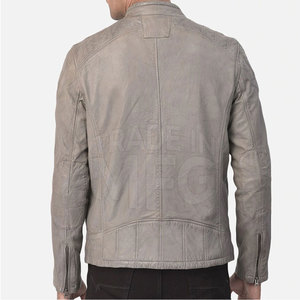 Chaqueta de piel de vaca de diseño personalizado para hombre, ropa de calle de color sólido para el invierno - Product Image 2