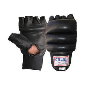 Guantes de boxeo, bolsa de boxeo, entrenamiento MMA, cuero negro - Product Image 5