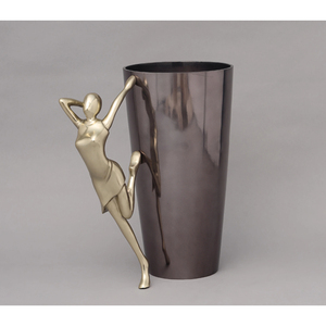 Jarrón Moderno en Forma de Abanico Dorado Antiguo con Diseño Calado, Maceta Decorativa de Aluminio para Mesa de Hogar, Adorno, Regalo de Boda - Product Image 6