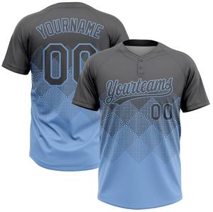 Maillot de softball personnalisé haut de gamme à deux boutons, impression numérique, coupe professionnelle, 100% polyester respirant - Product Image 2